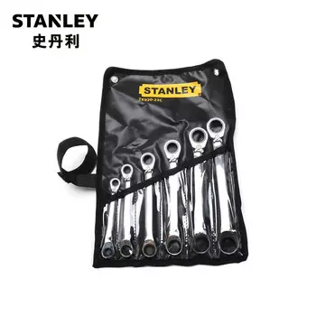 Набор быстрых ключей Stanley с двойным храповым механизмом и двусторонним храповым механизмом, быстродействующий ключ для ремонта цветов сливы, набор из 6 предметов TK920-23C