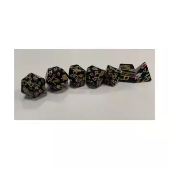 Набор Candy Glass Poly — Георгин с золотом (7), Crystal & Bone Dice (Level Up Dice)