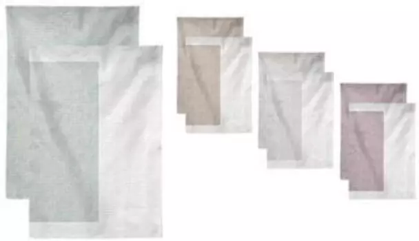 Набор чайных полотенец 2 шт Esposa, белый/мятно-зеленый