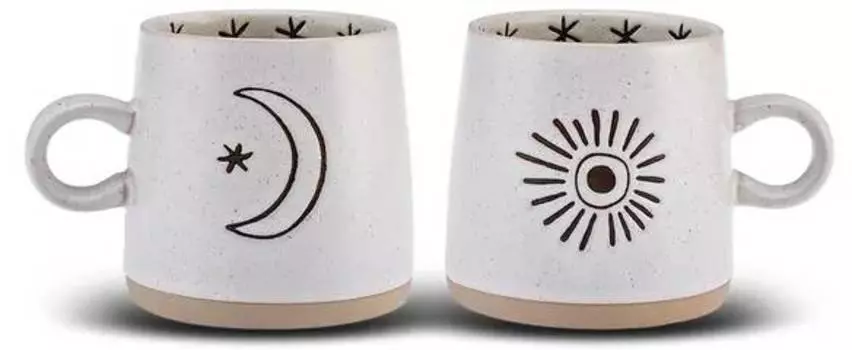 Набор чашек луна и солнце (2 шт.) Karaca, бежевый