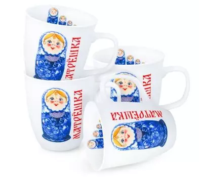 Набор чашек Matrschka синий 4 шт. 400мл OLYMP GmbH