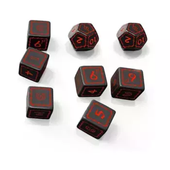 Набор черных кубиков с одним кольцом (8), One Ring RPG (Free League Publishing)