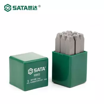 Набор цифровых штампов SATA из 9 предметов 6 мм 90803-цифровые символы из хромированной стали из инструментальной стали