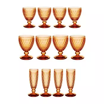 Набор цветных бокалов для белого вина и шампанского Villeroy & Boch Boston, 12 шт., абрикосового цвета - DS
