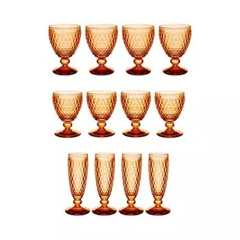 Набор цветных бокалов для вина и шампанского Villeroy & Boch Boston, 12 шт., абрикосовый - DS