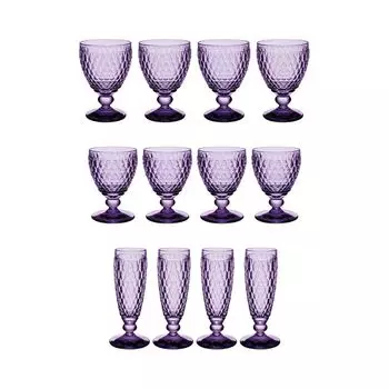 Набор цветных бокалов для вина и шампанского Villeroy & Boch Boston, 12 шт., лавандового цвета - A