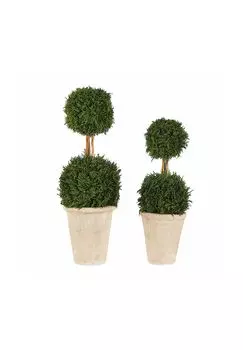 Набор декоративных елок из 2 шт. Барда зеленый Loberon, зеленый