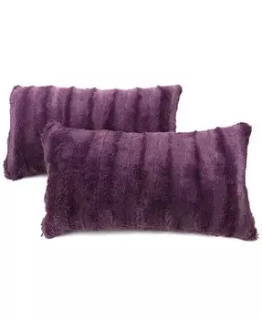 Набор декоративных подушек из искусственного меха, 2 шт., 12 x 20 дюймов Cheer Collection, фиолетовый