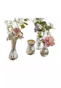 Набор декоративных ваз Maelie из 4 шт., античное серебро Loberon, размер: ширина 4,5см, высота 13см, диаметр 4,5см.
