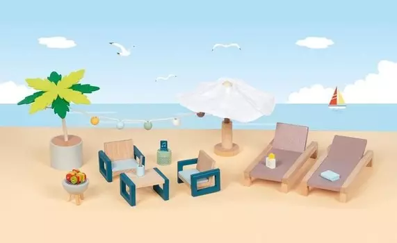 Набор деревянной мебели для кукол Майорка Гоки. Goki