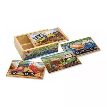 Набор деревянных пазлов Melissa&Doug Строительная техника
