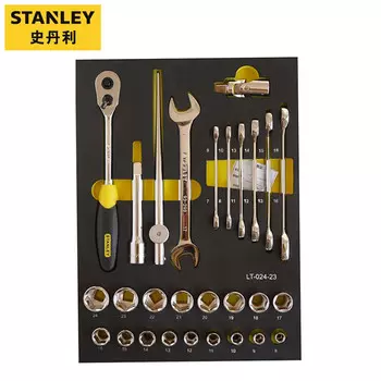 Набор держателей инструментов для торцевых ключей с трещоткой STANLEY, 28 предметов, 1/2 дюйма, метрический, LT-024-23