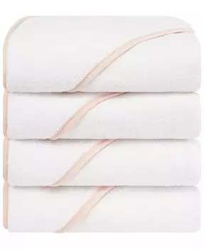 Набор детских банных полотенец с капюшоном, 4 предмета American Soft Linen, розовый