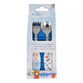 Набор детских столовых приборов Disney Frozen, 2 предмета, вилка, ложка, металлическая STOR, белый