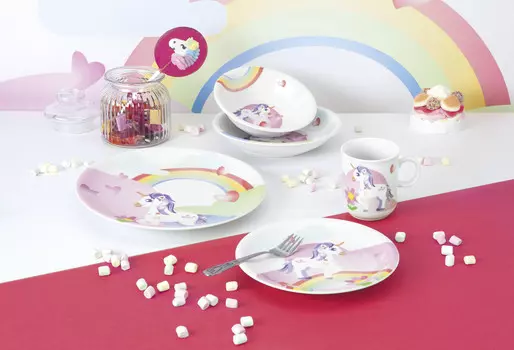 Набор детской посуды детские мечты фарфор 3 предм 3 предм Seltmann Weiden, розовый/белый