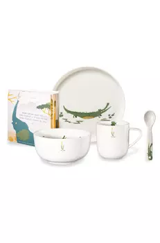 Набор детской посуды детский, croco crocodile fine bone china 4 предм., 4 предм. Asa, зеленый/белый