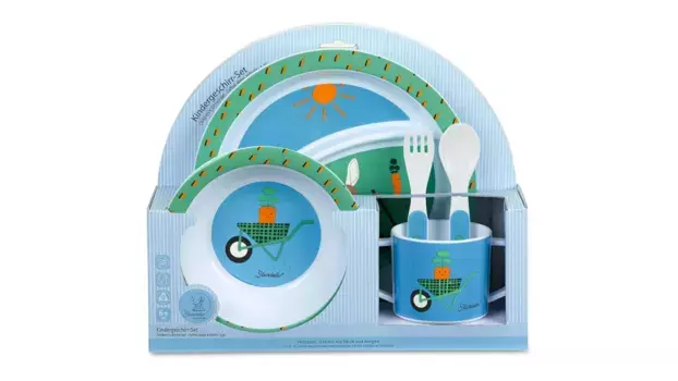 Набор детской посуды donkey emmilius цвета базилика Sterntaler