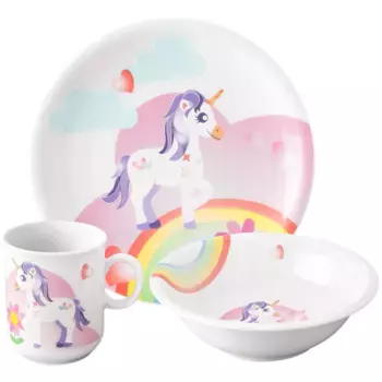 Набор детской посуды Seltmann Weiden «Compact My Little Unicorn», (набор, 3 предмета), производство Германия, 3 предмета, на 1 персону, цвет wei/bunt