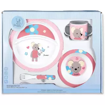Набор детской посуды Sterntaler «Мейбл», (набор, 5 шт.), розовый/белый