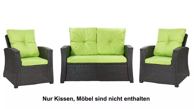 Набор для 4 человек | Подушка для кресла из ротанга | Подушка для дивана из ротанга | Подушка для садовой скамейки | Коробка для подушек из ротанга | Комплект подушек из ротанга | Условия банка Setgarden, зеленый