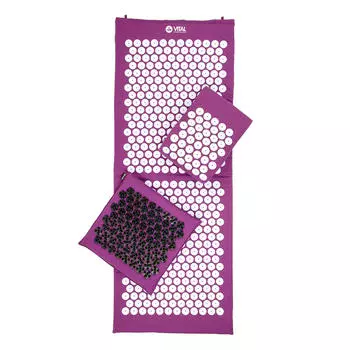 Набор для акупрессуры Vital DELUXE XL баклажан, коврик, подушка, половик SOFT и сумка BODHI, баклажан