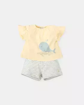 Набор для девочек из 2 предметов с мотивом желтого кита Tutto Piccolo, жёлтый