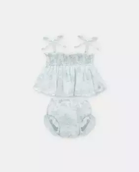 Набор для девочки из майки и чехла для подгузника с принтом синего цвета Martn Aranda, синий индиго