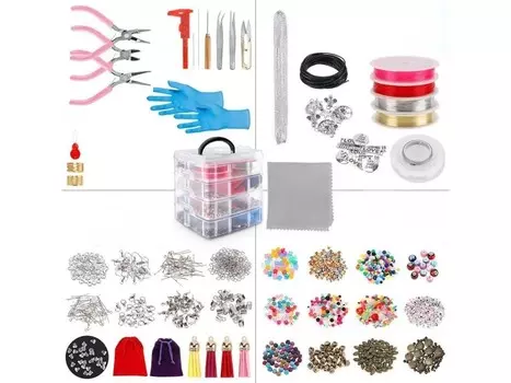 Набор для изготовления украшений, браслетов, брелоков, кулонов, бус 2062 штуки. Багажник Inna marka