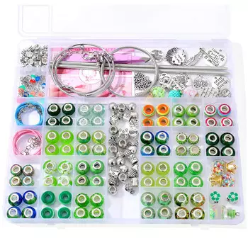 Набор для изготовления ювелирных браслетов, 217 предметов. Зеленый FR1083 Натуральный зеленый Inna marka