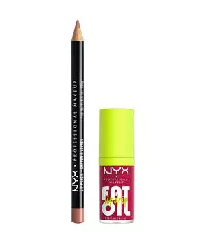 Набор для макияжа губ NYX Professional Makeup Slim Lip Pencil + Fat Oil Lip Drip, Nr. 810/05 - Natural/Newsfeed, 1 шт.