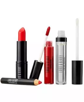 Набор для макияжа Holidays Red Lips, 4 предмета Lord & Berry, цвет Red, Transparent