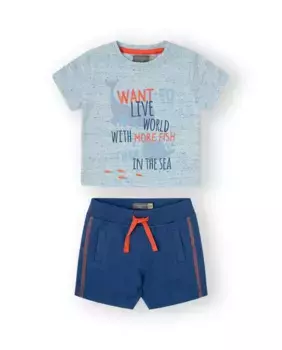 Набор для мальчика 2 кусочка хлопка синего цвета Canada House, синий