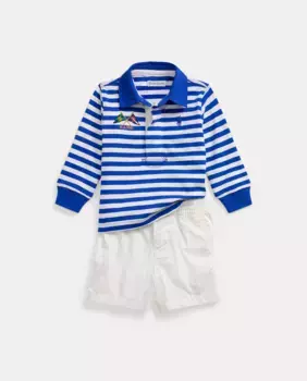 Набор для мальчика из хлопка в морском стиле Polo Ralph Lauren, многоцветный