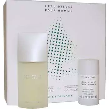 Набор для мужчин L'eau D'issey By Issey Miyake — спрей EDT 2,5 унции и дезодорант-карандаш без спирта 2,6 унции