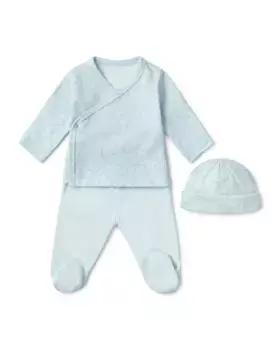 Набор для новорожденных из однотонного хлопка с принтом с буквами и Bold Bear Tous, синий