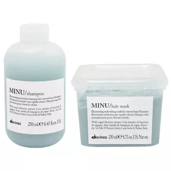 Набор для окрашенных волос: шампунь, 250 мл + маска, 250 мл Davines Minu
