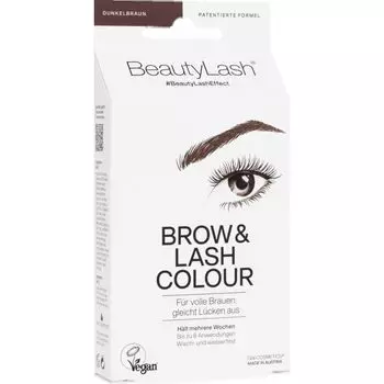 Набор для окрашивания бровей и ресниц темно-коричневого цвета Beauty Lash, 1 шт.