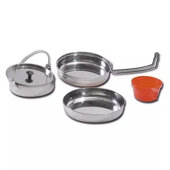 Набор для приготовления пищи из нержавеющей стали на 1 персону Sturm Bundeswehr und Freizeitshop, серебро