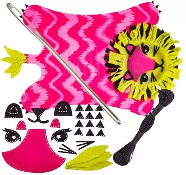 Набор для шитья для детей. Одеяло для девочек. Одеяло со львом. Креативные игрушки 6+. PakaNiemowlaka