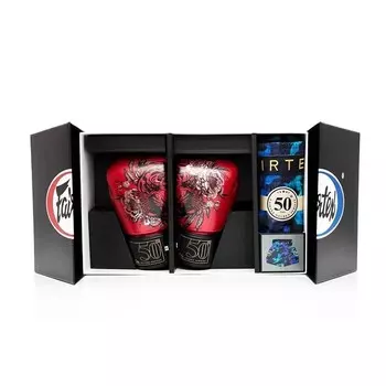 Набор для тайского бокса Fairtex Golden Jubilee, Set 1 Luster, размеры 12 oz./S