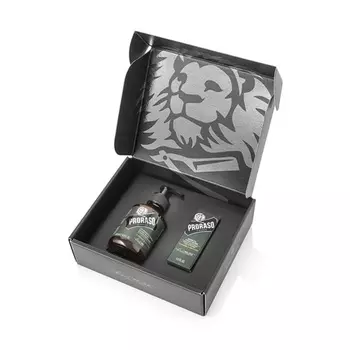 Набор для ухода за бородой для новой или короткой бороды «Кипарис и ветивер» с бальзамом для бороды и средством для мытья бороды, Proraso