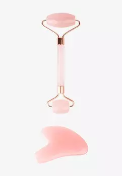 Набор для ухода за кожей Brushworks Rose Resin Roller & Gua Sha Brushworks, розовый