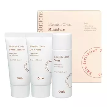 Набор для ухода за кожей лица Blemish Clean Acne Skin Care Set 3x30 мл Ottie