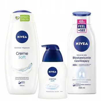 Набор для ухода за телом, 3 шт. Nivea Creme Soft