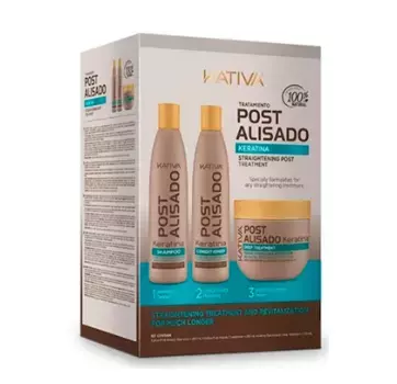 Набор для ухода за волосами после выпрямления: шампунь, кондиционер и маска Tratamiento Post Alisado Kativa, 1 UD
