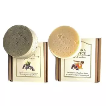 Набор для ухода за волосами: шампунь кубик-водоросли и вербена, 110 г + кондиционер кубик-мед и вербена, 70 г Z Natury Lepsze