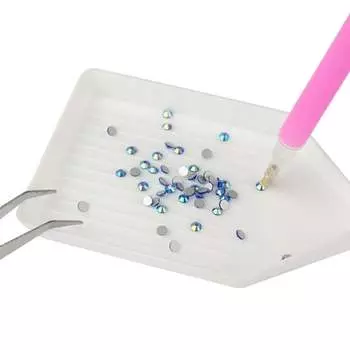 Набор для украшения ногтей стразами - аппликатор, воск, лоток и пинцет., AlleBeauty