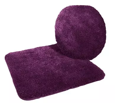 Набор для ванной из микрофибры, 2 предмета, крышка на крышку унитаза + шаблон без выреза, баклажан Mesana, синий