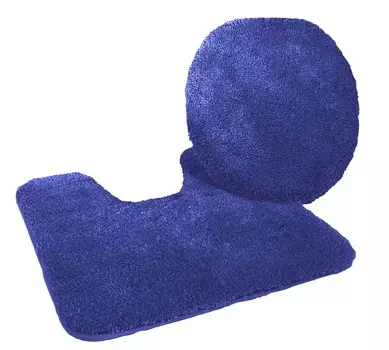 Набор для ванной комнаты из микрофибры, 2 предмета, крышка на крышку унитаза + шаблон с вырезом, королевский синий Mesana