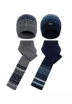Набор для вязания (4 шт.) со сложным узором спицами CIPO & BAXX, цвет Grey Navyblue One Size